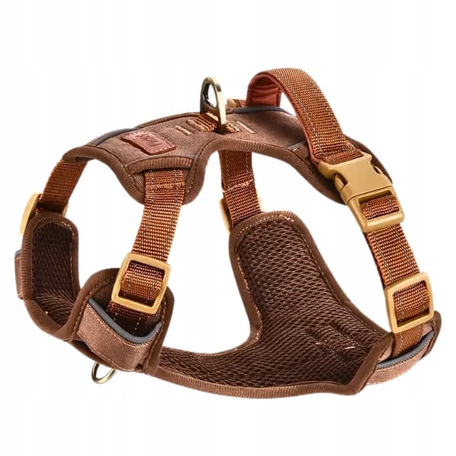 Szelki dla psa Easy Walk brązowe odblaskowe regulowane mocne