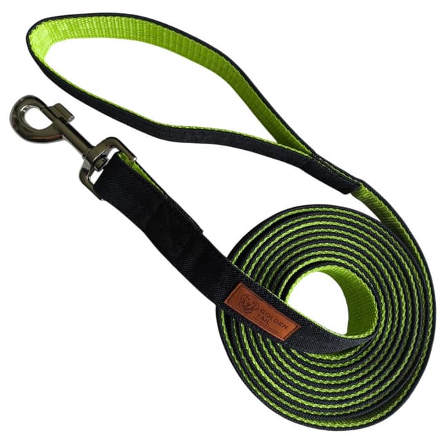 Smycz dla psa GoldenTail duży karabińczyk zielona czarna mocna
